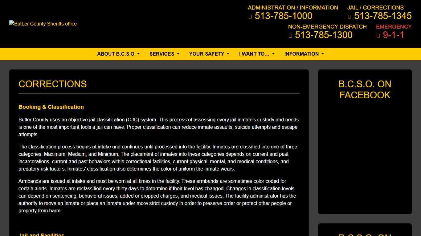 Jail Facilities Butler County Sheriff’s Office